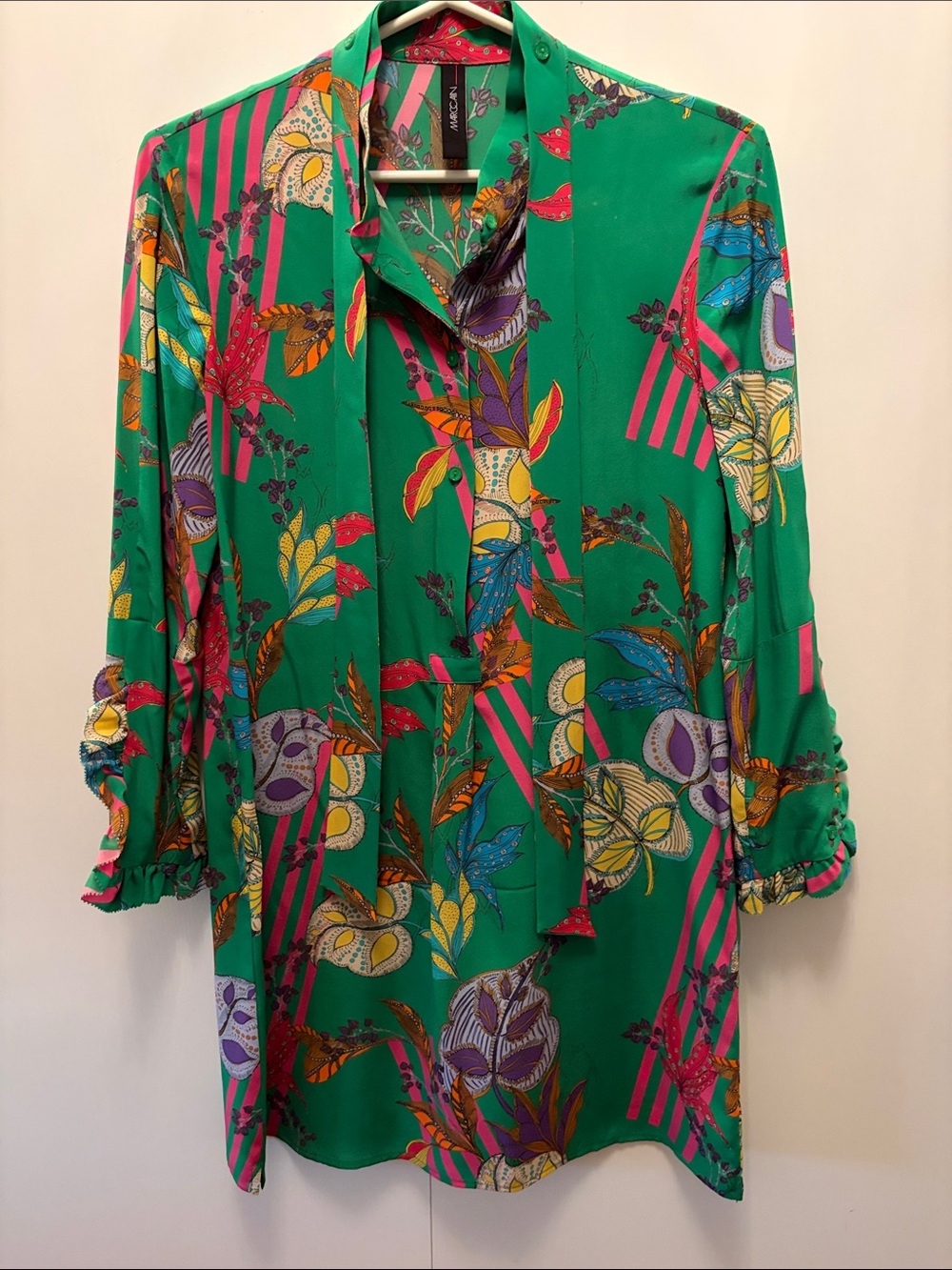 Vibrant Green Floral Print Longline Dress